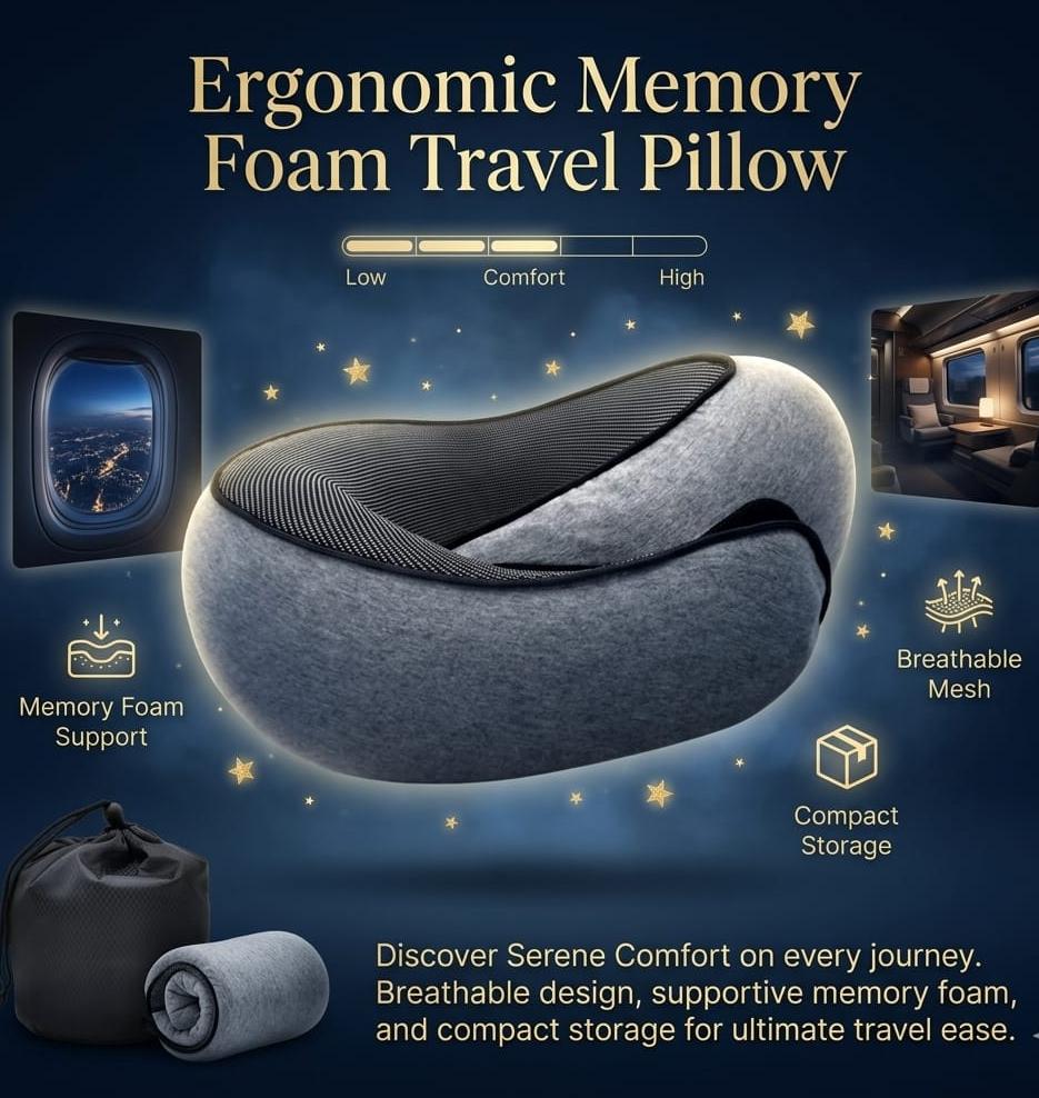 Slumber ComfortWrap Memory Foam Travel Pillow
